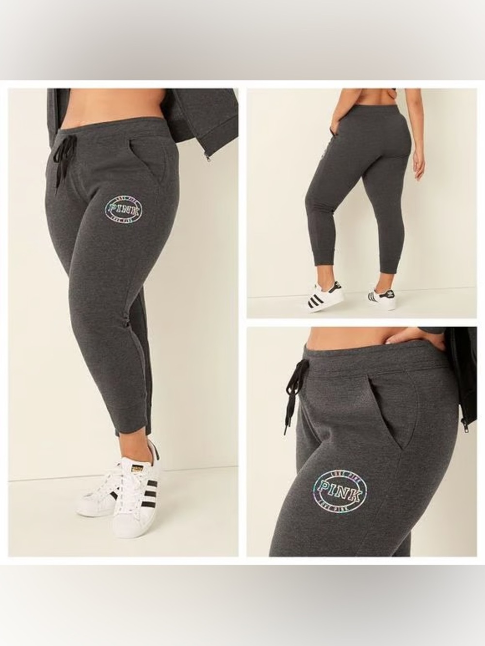 PINK by Victoria’s Secret Skinny Jogger Sweatpants – Charcoal Gray | NWT - Picture 3 of 10